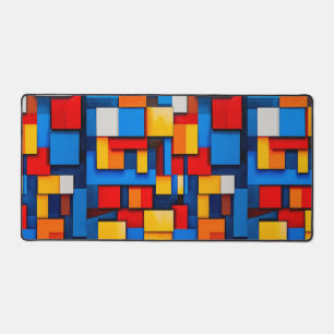 Colourful abstract blocks desk mat