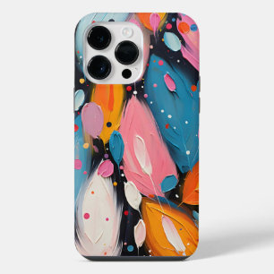 Colourful Abstract Bohemian Feathers iPhone 14 Pro Max Case