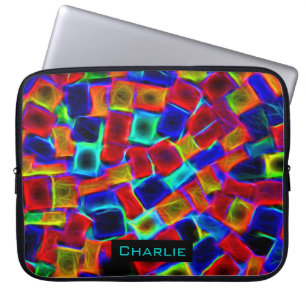 Colourful Abstract Bokeh Blocks Personalised Laptop Sleeve