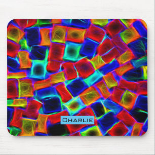Colourful Abstract Bokeh Blocks Personalised Mouse Pad