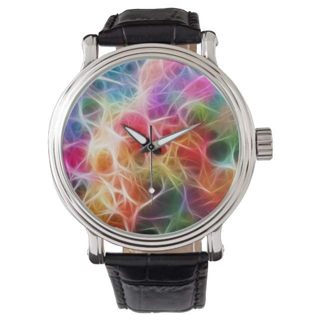 Colourful Abstract Bokeh lighting Electricity Watch (Front)