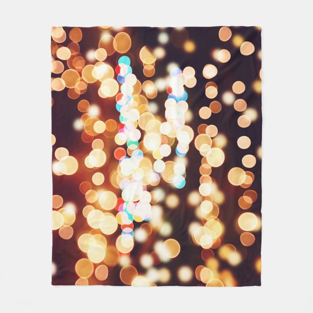 Colourful Abstract Bokeh Texture Fleece Blanket (Front)