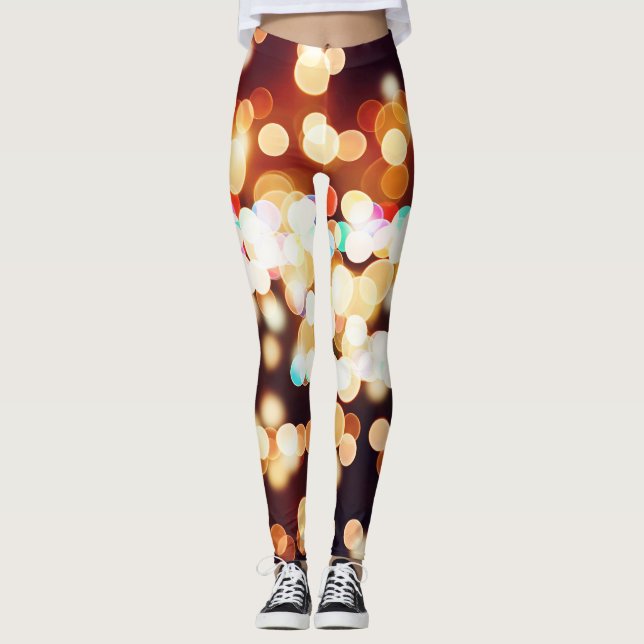 Colourful Abstract Bokeh Texture Leggings (Front)