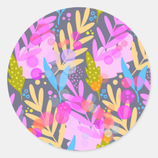 Colourful Abstract Botanical Pattern Sticker