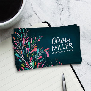 Colourful Abstract Branch Art  Business Card