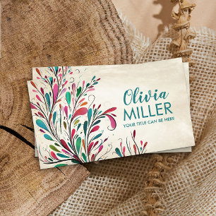 Colourful Abstract Branch Art Business Card