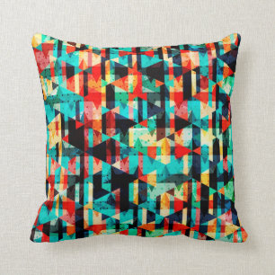 Colourful abstract bright element design cushion