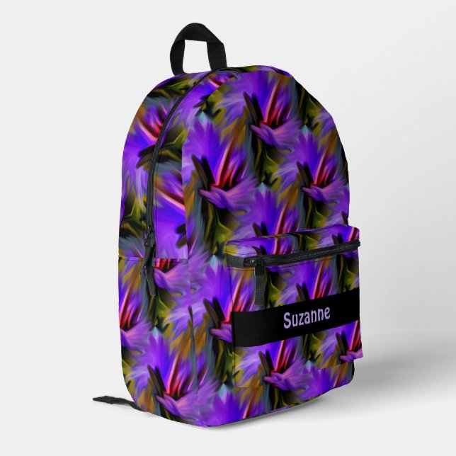 Colourful Abstract Brush Strokes Personalised      Printed Backpack (Back Corner Left)