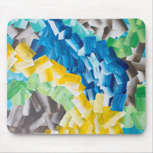 Colourful Abstract Brushstroke Pattern Mouse Pad