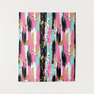 Colourful Abstract Brushstrokes - Mint & Pink (2) Tapestry