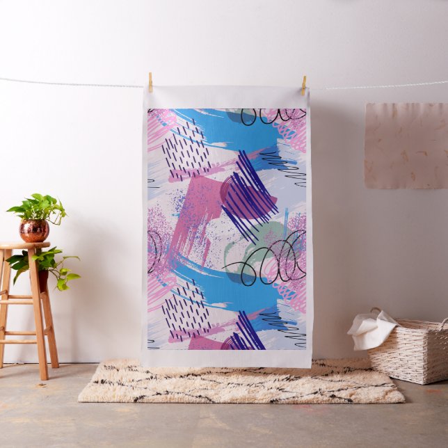 Colourful abstract brushstrokes pattern fabric (In Situ)