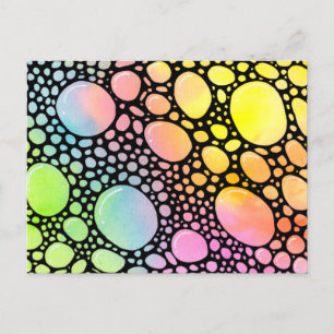 Colourful Abstract Bubbles Postcard