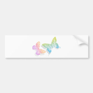 colourful abstract butterflies with shadow bumper sticker