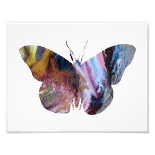 Colourful abstract Butterfly silhouette Photo Print