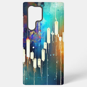 Colourful abstract candlestick chart painting samsung galaxy case