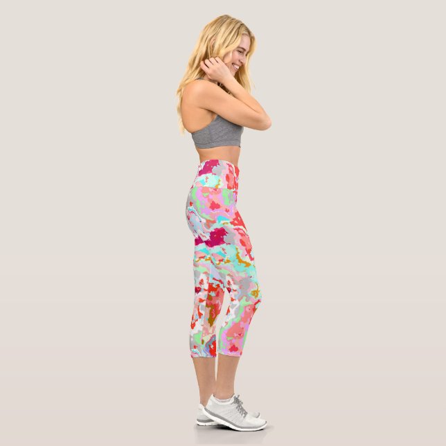 Colourful Abstract Capri Leggings (Right)