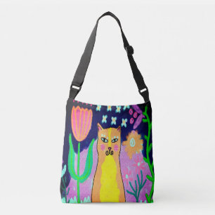 Colourful Abstract Cat Art Tote Bag