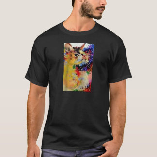 Colourful Abstract Cat Vibrant Artistic Feline Des T-Shirt