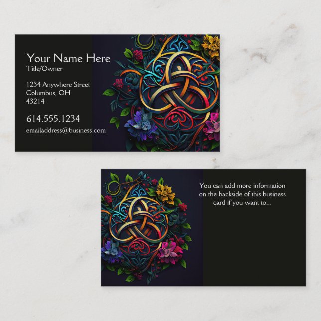 Colourful Abstract Celtic Desig Irish Business Car Business Card (Front/Back)