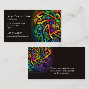 Colourful Abstract Celtic Desig Irish Business Car Business Card