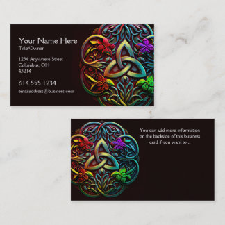 Colourful Abstract Celtic Desig Irish Business Car Card