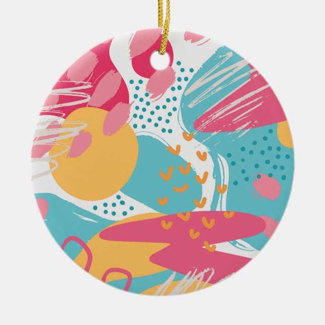 Colourful Abstract Ceramic Ornament (Front)