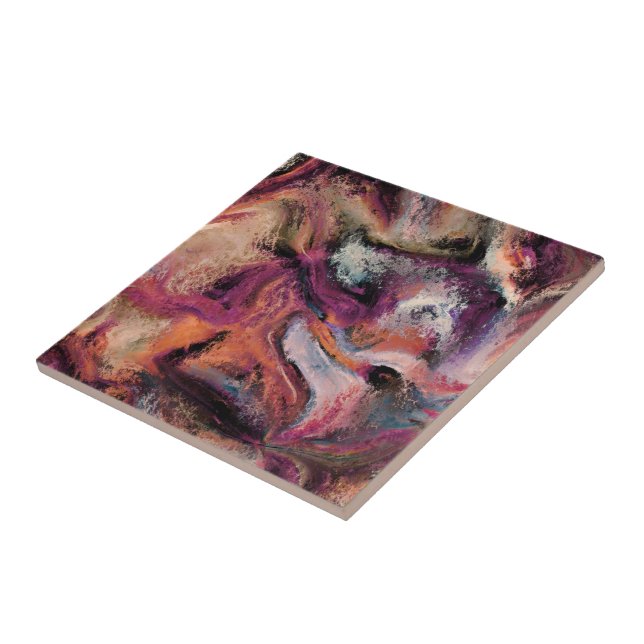 Colourful  abstract ceramic tile (Side)