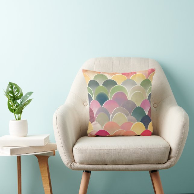 Colourful Abstract Cheerful Pattern Cushion (Chair)