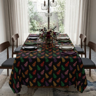 Colourful Abstract Christmas Tree Pattern Tablecloth