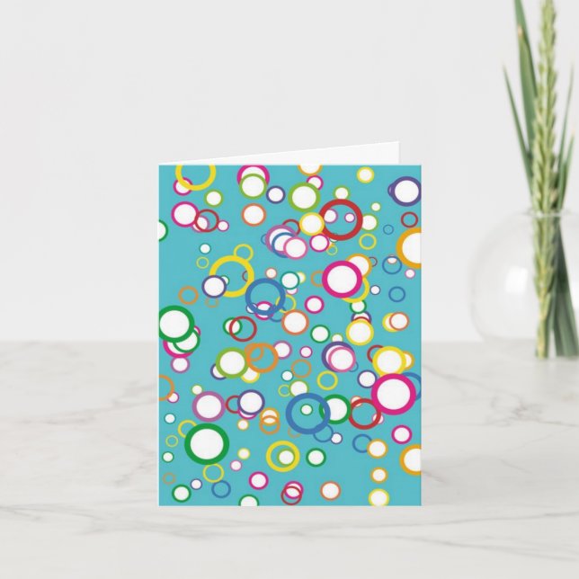 Colourful Abstract Circles, Birthday Card (Front)