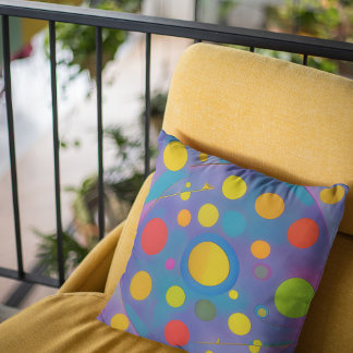 Colourful Abstract Circles Cushion