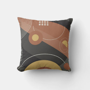 Colourful Abstract Circles, Lines & Dots Cushion