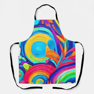 Colourful Abstract Circles Painting Apron