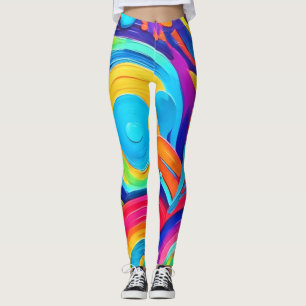 Colourful Abstract Circles Painting Leggings