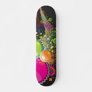 Colourful Abstract Circles Skateboard