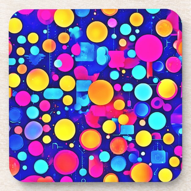 Colourful Abstract Circles Spectrum Coaster (Front)