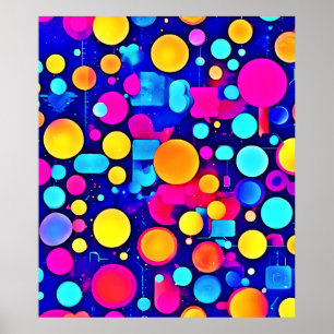 Colourful Abstract Circles Spectrum Poster