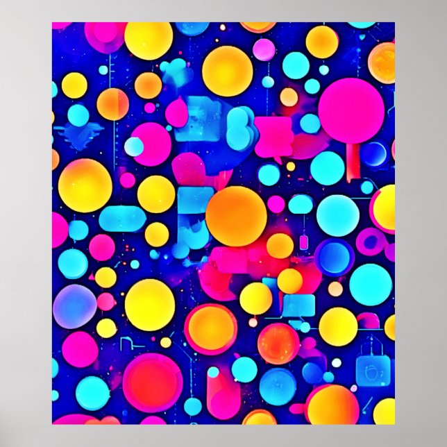 Colourful Abstract Circles Spectrum Poster (Front)
