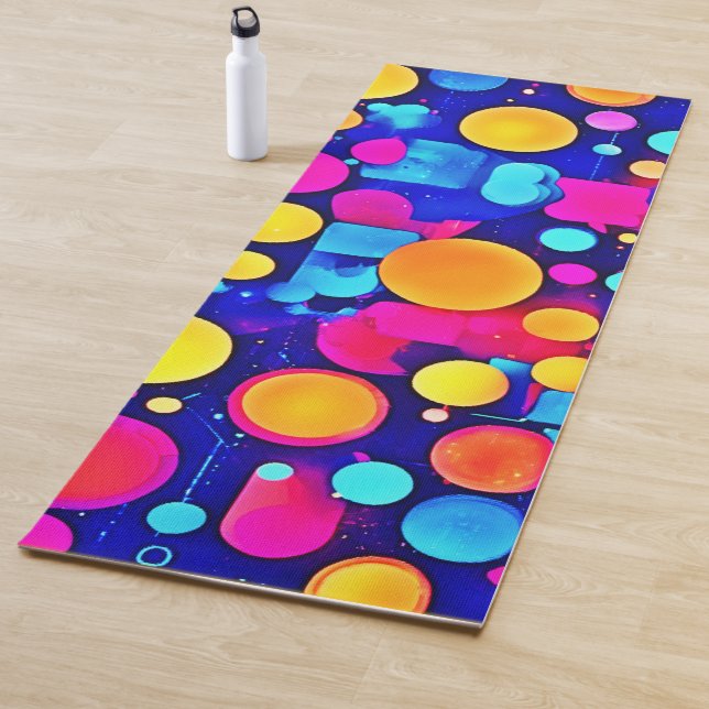 Colourful Abstract Circles Spectrum Yoga Mat (In Situ)