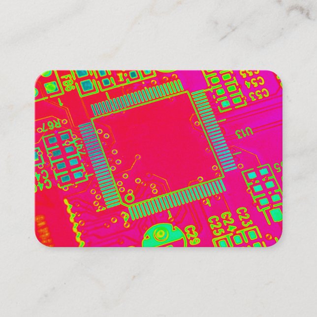 Colourful Abstract Circuitry Business Card (Front)