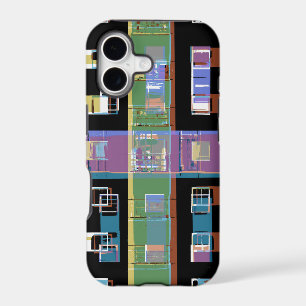 Colourful abstract city apartments