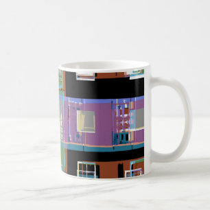 Colourful abstract city apartments coffee mug