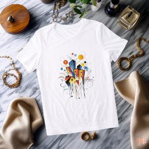 Colourful Abstract City T-Shirt   Vibrant Urban Ar Tri-Blend Shirt