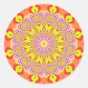 colourful abstract classic round sticker