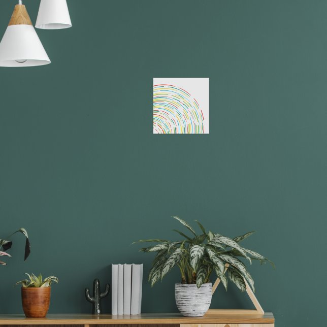 Colourful Abstract Concentric Arc Pattern Poster (Living Room 1)