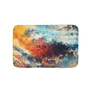 Colourful Abstract Contemporary Artwork Bath Mat