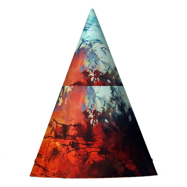 Colourful Abstract Contemporary Artwork Party Hat (Front)