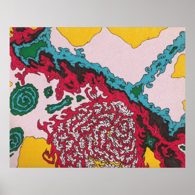 Colourful Abstract Cosmic Creation Art Design Poster (Front)