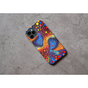 Colourful Abstract Cosmic Dots Swirling Optical iPhone 16 Pro Max Case