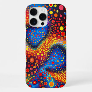 Colourful Abstract Cosmic Dots Swirling Optical iPhone 16 Pro Max Case